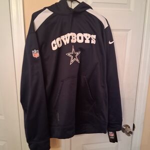 Nike Dark Blue and White Cowboys Hoodie